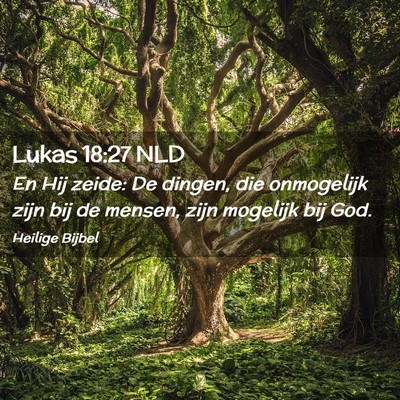 Picture 02 - Lukas 18:27 NLD - En Hij zeide: De dingen, die onmogelijk zijn bij - Bible Verse Picture