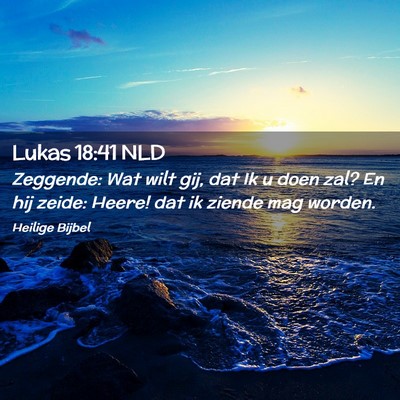 Picture 02 - Lukas 18:41 NLD - Zeggende: Wat wilt gij, dat Ik u doen zal? En hij - Bible Verse Picture