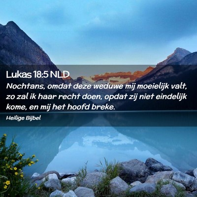 Picture 02 - Lukas 18:5 NLD - Nochtans, omdat deze weduwe mij moeielijk valt, - Bible Verse Picture