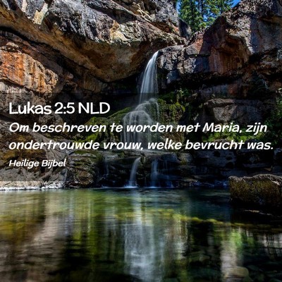 Picture 02 - Lukas 2:5 NLD - Om beschreven te worden met Maria, zijn - Bible Verse Picture