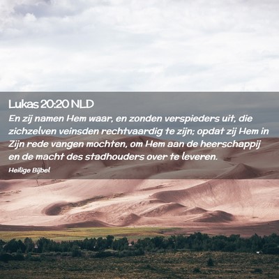 Picture 02 - Lukas 20:20 NLD - En zij namen Hem waar, en zonden verspieders uit, - Bible Verse Picture