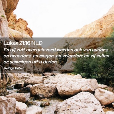 Picture 02 - Lukas 21:16 NLD - En gij zult overgeleverd worden ook van ouders, - Bible Verse Picture