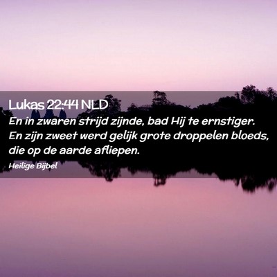 Picture 02 - Lukas 22:44 NLD - En in zwaren strijd zijnde, bad Hij te ernstiger. - Bible Verse Picture