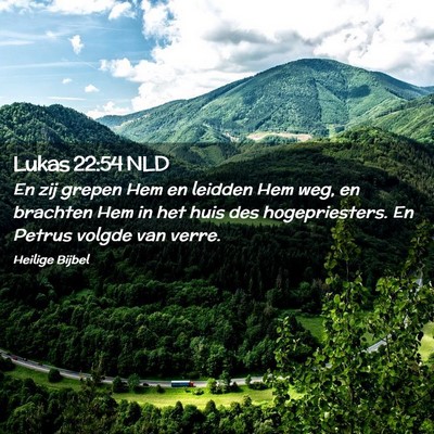Picture 02 - Lukas 22:54 NLD - En zij grepen Hem en leidden Hem weg, en brachten - Bible Verse Picture