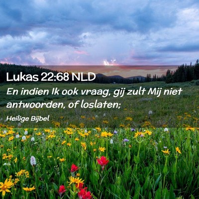 Picture 02 - Lukas 22:68 NLD - En indien Ik ook vraag, gij zult Mij niet - Bible Verse Picture