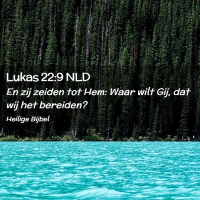 Picture 02 - Lukas 22:9 NLD - En zij zeiden tot Hem: Waar wilt Gij, dat wij het - Bible Verse Picture