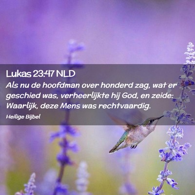 Picture 02 - Lukas 23:47 NLD - Als nu de hoofdman over honderd zag, wat er - Bible Verse Picture