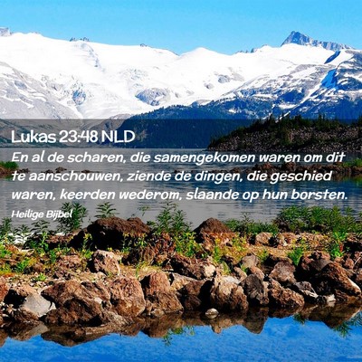 Picture 02 - Lukas 23:48 NLD - En al de scharen, die samengekomen waren om dit - Bible Verse Picture