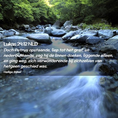 Picture 02 - Lukas 24:12 NLD - Doch Petrus opstaande, liep tot het graf, en - Bible Verse Picture