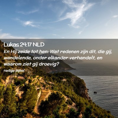 Picture 02 - Lukas 24:17 NLD - En Hij zeide tot hen: Wat redenen zijn dit, die - Bible Verse Picture