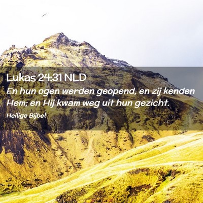 Picture 02 - Lukas 24:31 NLD - En hun ogen werden geopend, en zij kenden Hem; en - Bible Verse Picture