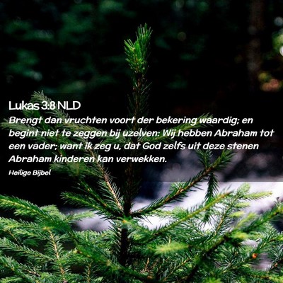 Picture 02 - Lukas 3:8 NLD - Brengt dan vruchten voort der bekering waardig; - Bible Verse Picture