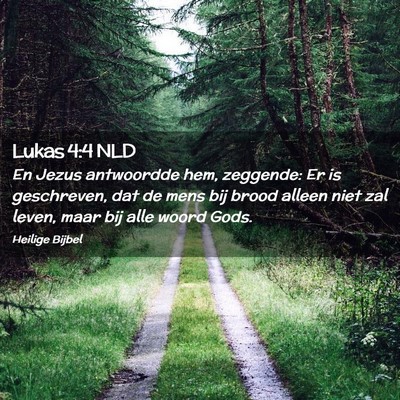 Picture 02 - Lukas 4:4 NLD - En Jezus antwoordde hem, zeggende: Er is - Bible Verse Picture