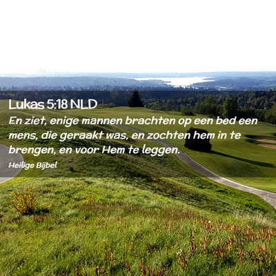 Picture 02 - Lukas 5:18 NLD - En ziet, enige mannen brachten op een bed een - Bible Verse Picture