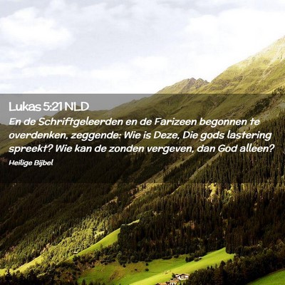 Picture 02 - Lukas 5:21 NLD - En de Schriftgeleerden en de Farizeen begonnen te - Bible Verse Picture