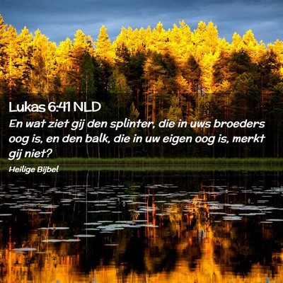 Picture 02 - Lukas 6:41 NLD - En wat ziet gij den splinter, die in uws broeders - Bible Verse Picture