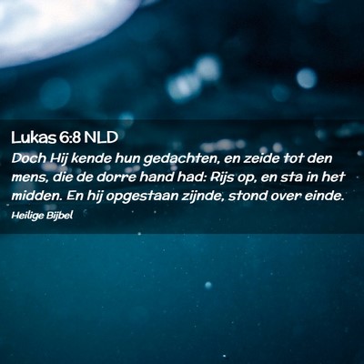 Picture 02 - Lukas 6:8 NLD - Doch Hij kende hun gedachten, en zeide tot den - Bible Verse Picture