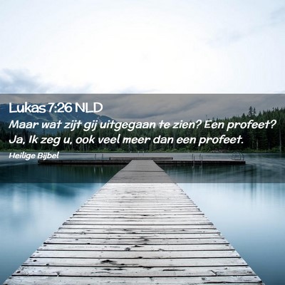 Picture 02 - Lukas 7:26 NLD - Maar wat zijt gij uitgegaan te zien? Een profeet? - Bible Verse Picture