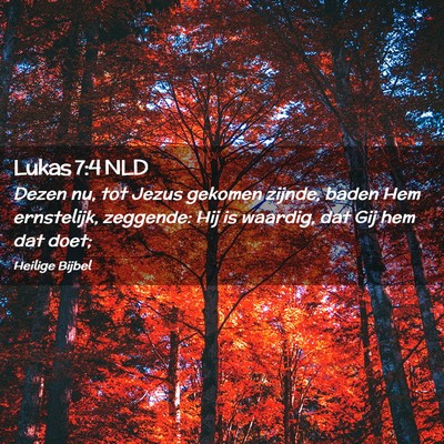 Picture 02 - Lukas 7:4 NLD - Dezen nu, tot Jezus gekomen zijnde, baden Hem - Bible Verse Picture