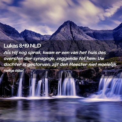 Picture 02 - Lukas 8:49 NLD - Als Hij nog sprak, kwam er een van het huis des - Bible Verse Picture