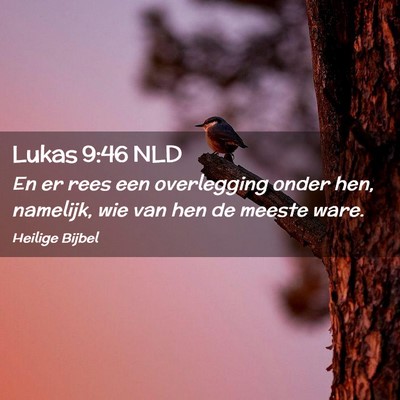 Picture 02 - Lukas 9:46 NLD - En er rees een overlegging onder hen, namelijk, - Bible Verse Picture