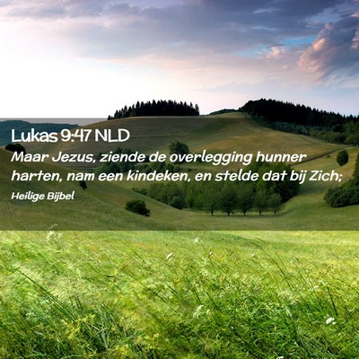 Picture 02 - Lukas 9:47 NLD - Maar Jezus, ziende de overlegging hunner harten, - Bible Verse Picture