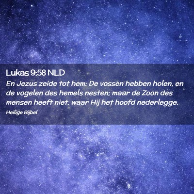 Picture 02 - Lukas 9:58 NLD - En Jezus zeide tot hem: De vossen hebben holen, - Bible Verse Picture