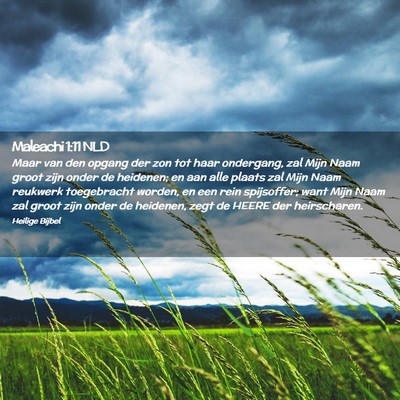 Picture 02 - Maleachi 1:11 NLD - Maar van den opgang der zon tot haar ondergang, - Bible Verse Picture