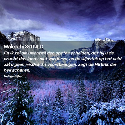 Picture 02 - Maleachi 3:11 NLD - En Ik zal om uwentwil den opeter schelden, dat - Bible Verse Picture