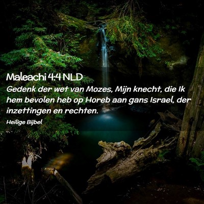 Picture 02 - Maleachi 4:4 NLD - Gedenk der wet van Mozes, Mijn knecht, die Ik hem - Bible Verse Picture