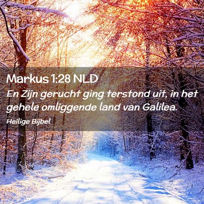 Picture 02 - Markus 1:28 NLD - En Zijn gerucht ging terstond uit, in het gehele - Bible Verse Picture