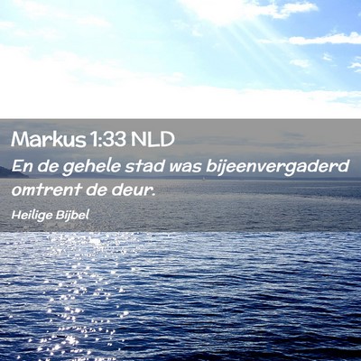 Picture 02 - Markus 1:33 NLD - En de gehele stad was bijeenvergaderd omtrent de - Bible Verse Picture