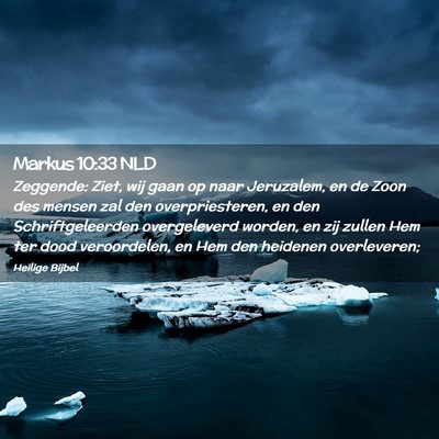 Picture 02 - Markus 10:33 NLD - Zeggende: Ziet, wij gaan op naar Jeruzalem, en de - Bible Verse Picture
