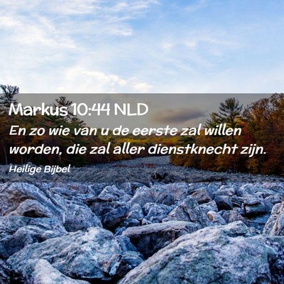 Picture 02 - Markus 10:44 NLD - En zo wie van u de eerste zal willen worden, die - Bible Verse Picture