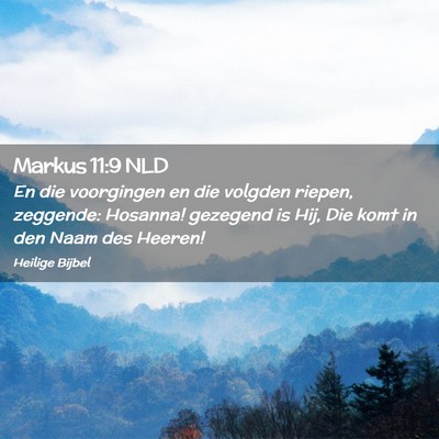 Picture 02 - Markus 11:9 NLD - En die voorgingen en die volgden riepen, - Bible Verse Picture