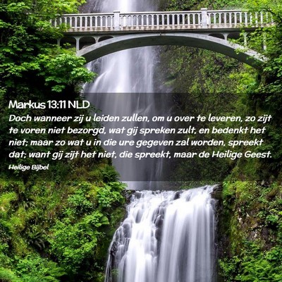 Picture 02 - Markus 13:11 NLD - Doch wanneer zij u leiden zullen, om u over te - Bible Verse Picture