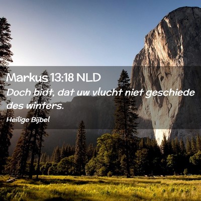 Picture 02 - Markus 13:18 NLD - Doch bidt, dat uw vlucht niet geschiede des - Bible Verse Picture