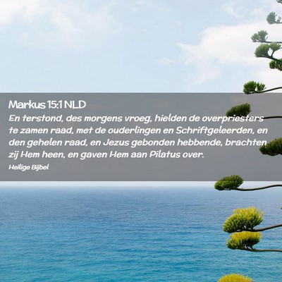 Picture 02 - Markus 15:1 NLD - En terstond, des morgens vroeg, hielden de - Bible Verse Picture