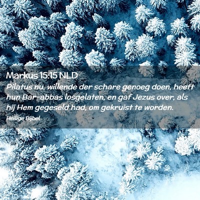 Picture 02 - Markus 15:15 NLD - Pilatus nu, willende der schare genoeg doen, - Bible Verse Picture