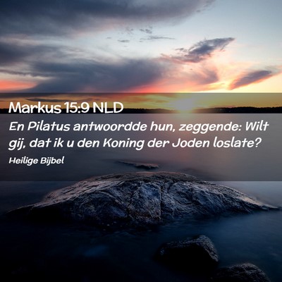 Picture 02 - Markus 15:9 NLD - En Pilatus antwoordde hun, zeggende: Wilt gij, - Bible Verse Picture