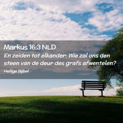 Picture 02 - Markus 16:3 NLD - En zeiden tot elkander: Wie zal ons den steen van - Bible Verse Picture