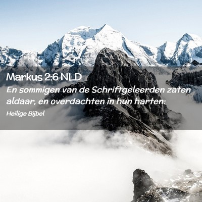 Picture 02 - Markus 2:6 NLD - En sommigen van de Schriftgeleerden zaten aldaar, - Bible Verse Picture