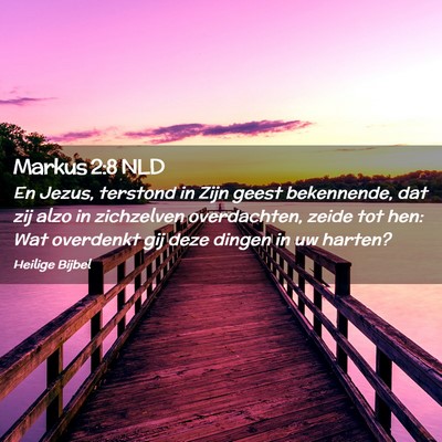 Picture 02 - Markus 2:8 NLD - En Jezus, terstond in Zijn geest bekennende, dat - Bible Verse Picture