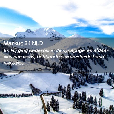 Picture 02 - Markus 3:1 NLD - En Hij ging wederom in de synagoge; en aldaar was - Bible Verse Picture