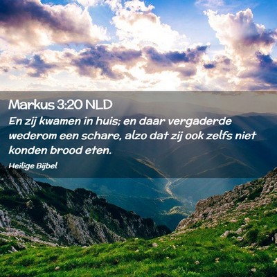 Picture 02 - Markus 3:20 NLD - En zij kwamen in huis; en daar vergaderde wederom - Bible Verse Picture
