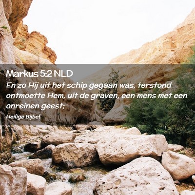 Picture 02 - Markus 5:2 NLD - En zo Hij uit het schip gegaan was, terstond - Bible Verse Picture