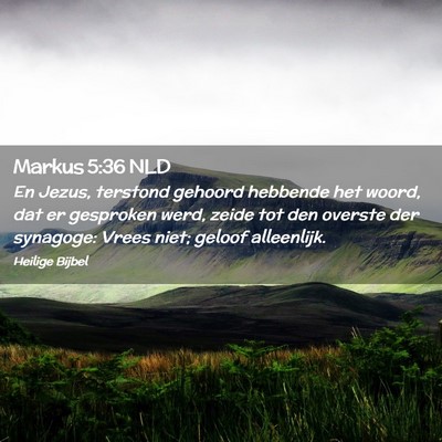 Picture 02 - Markus 5:36 NLD - En Jezus, terstond gehoord hebbende het woord, - Bible Verse Picture