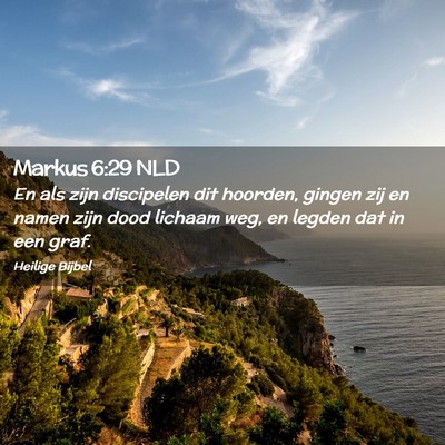 Picture 02 - Markus 6:29 NLD - En als zijn discipelen dit hoorden, gingen zij en - Bible Verse Picture
