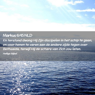 Picture 02 - Markus 6:45 NLD - En terstond dwong Hij Zijn discipelen in het - Bible Verse Picture