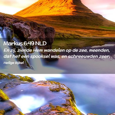 Picture 02 - Markus 6:49 NLD - En zij, ziende Hem wandelen op de zee, meenden, - Bible Verse Picture